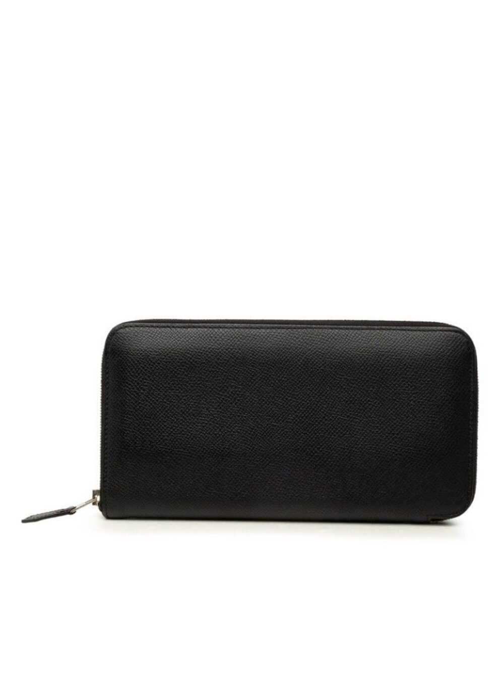 Hermes Azap Long Zip Around Wallet Black Leather